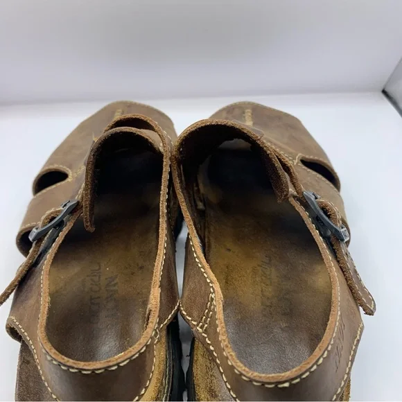 NAOT vintage fishermen open toe grandma core size 9-9.5 brown leather slingback - Picture 7 of 8